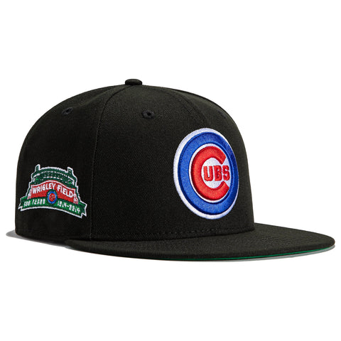 New Era 59FIFTY Black Dome Chicago Cubs Wrigley Field Patch Logo Hat - Black Black / 6 7/8