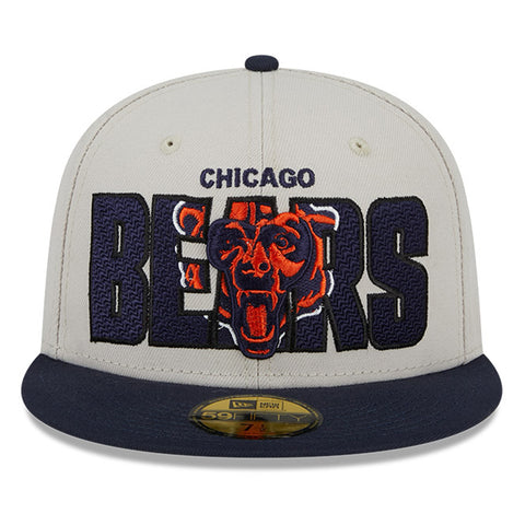 New Era 59Fifty 2023 Draft Chicago Bears Hat - Stone, Navy – Hat Club