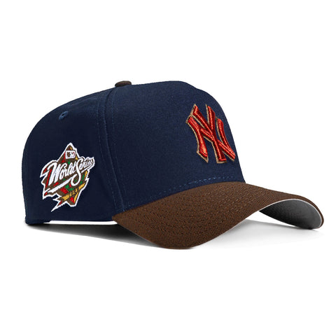 New Era 9Forty A-Frame New York Yankees 1998 World Series Patch Snapback Hat - Navy, Brown